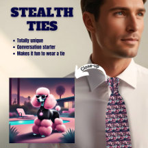 Bougie Pink Palm Springs Poodle Stealth Tie