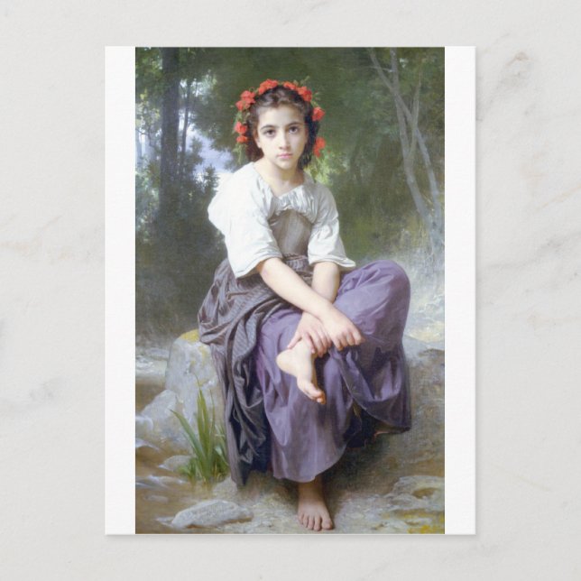 Bouguereau - Au Bord du Ruisseau Postcard (Front)