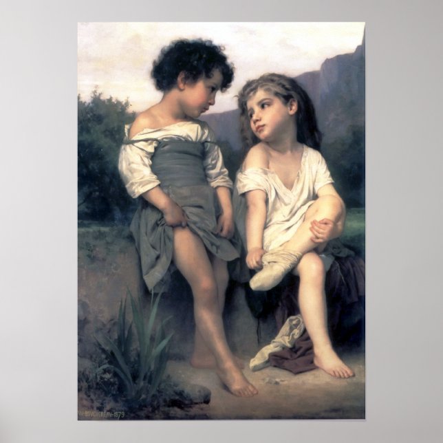 Bouguereau - Au Bord du Ruisseau Poster (Front)