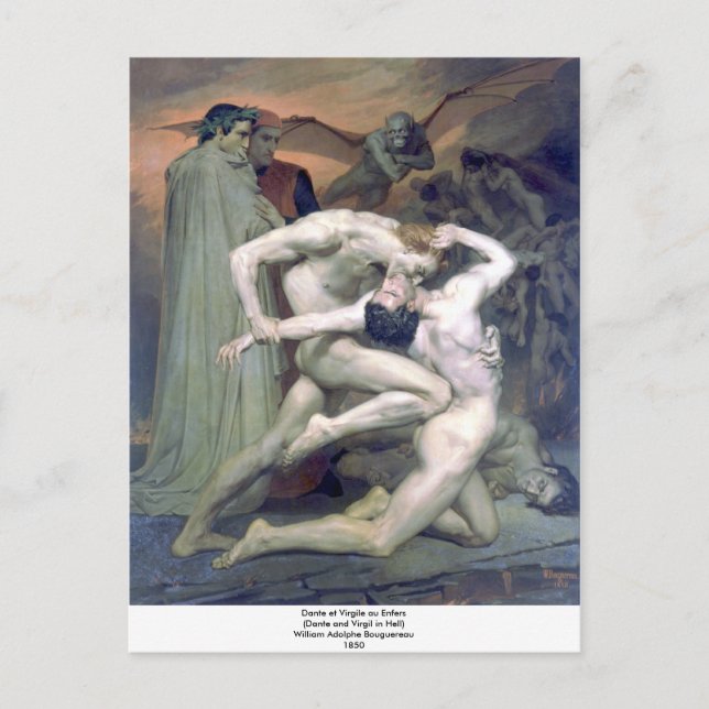 Bouguereau - Dante et Virgile au Enfers Postcard (Front)