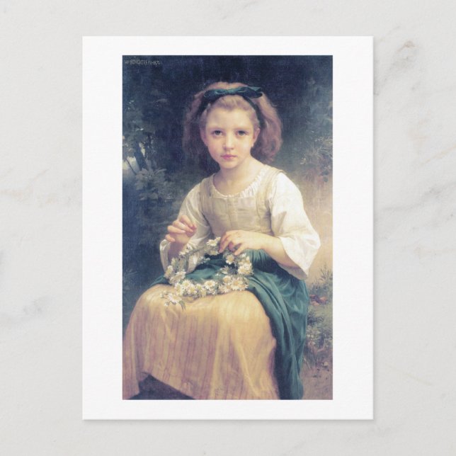 Bouguereau - Enfant Tressant une Couronne Postcard (Front)