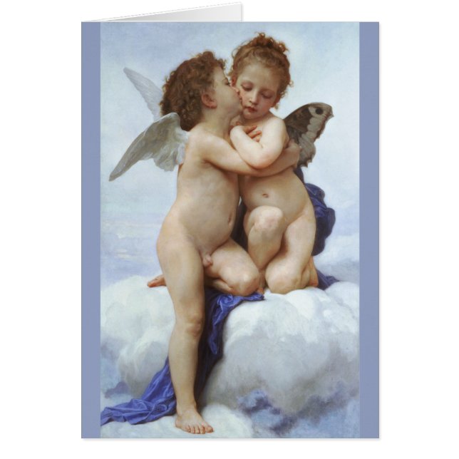 Bouguereau First kiss Amor Psyche children CC0073 Cards (Front)
