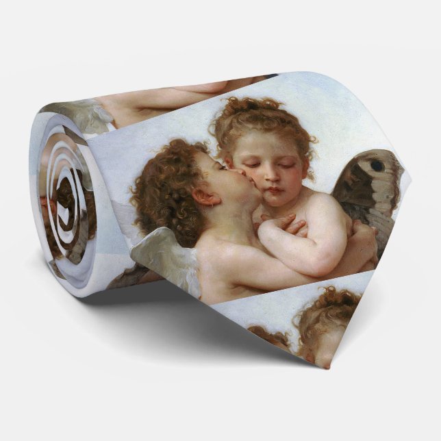 Bouguereau , “ First kiss ” Neck Tie (Rolled)