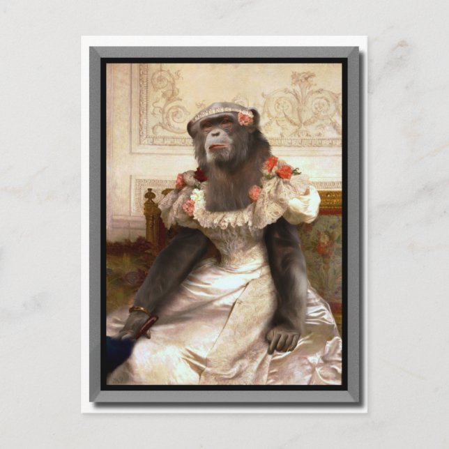 Bouguereau Gown de Chimp Cambaceres Postcard (Front)