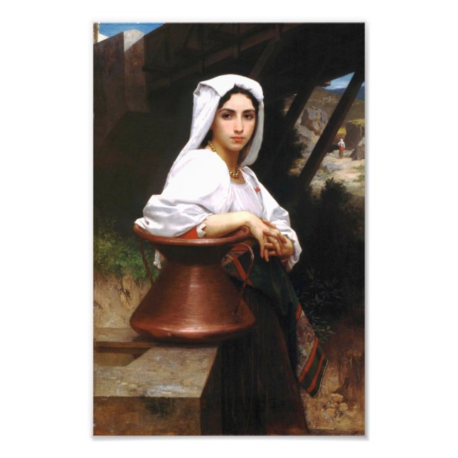 Bouguereau Italian Girl Drawing Water Print (Front)