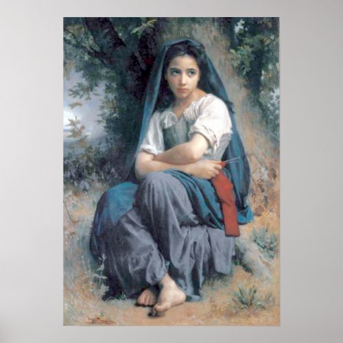 Bouguereau _ La Petite Tricoteuse Poster