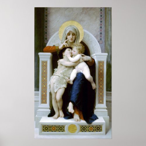 Bouguereau _ La Vierge LEnfant Jsus et Saint Je Poster