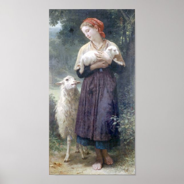 Bouguereau - L'Agneau Nouveau-ne Poster (Front)