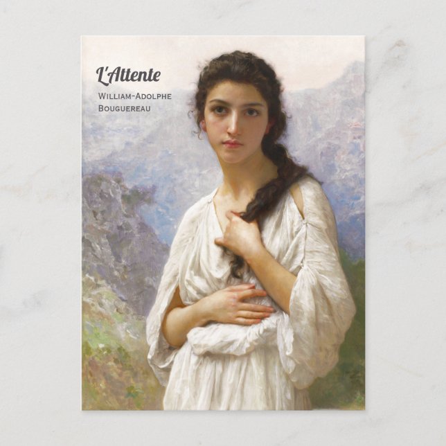 Bouguereau L'Attente 1901 Beautiful woman CC1207 Postcard (Front)