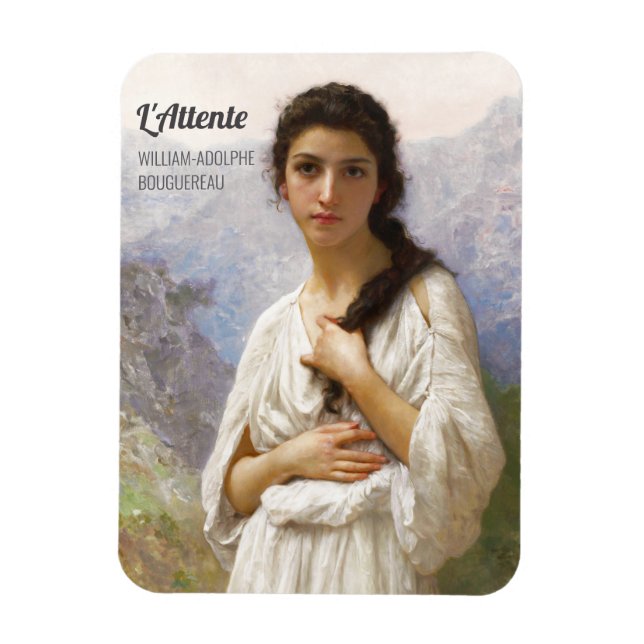 Bouguereau L'Attente 1901 Lovely young woman Magnet (Vertical)