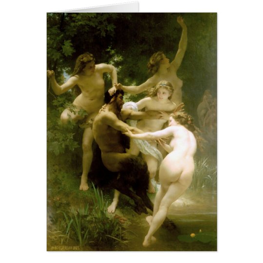 Bouguereau - Nymphes et Satyre Card