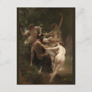 Bouguereau Nymphs and Satyr Postcard