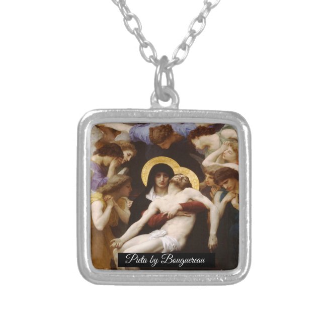 Bouguereau Pietà Silver Plated Necklace (Front)
