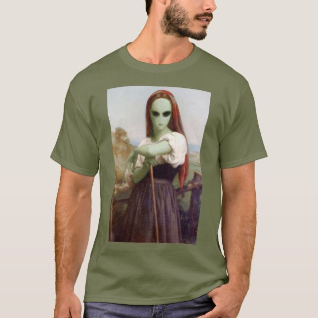 Bouguereau Shepherdess Alien T-Shirt (Front)