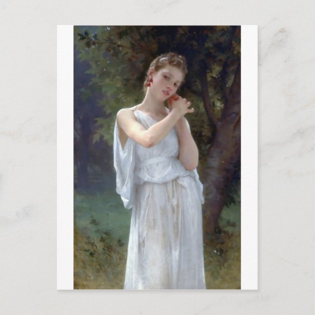 Bouguereau The Earrings Young woman Postcard (Front)