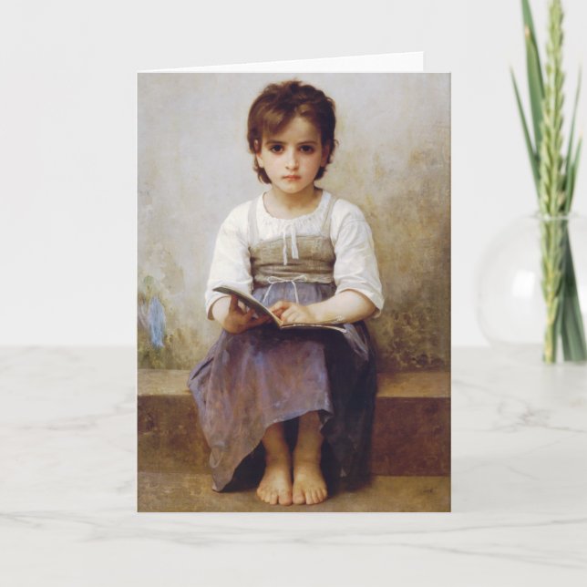 Bouguereau The Hard Lesson Greeting Card (Front)