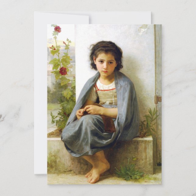 Bouguereau The Little Knitter Invitations (Front)