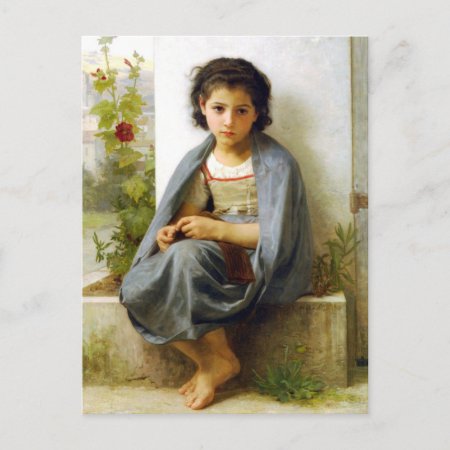 Bouguereau The Little Knitter Postcard