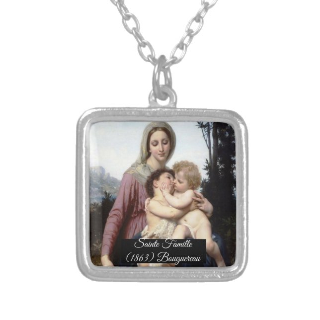 Bouguereau The Saint Family Silver Plated Necklace (Front)