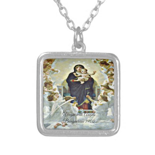 Bouguereau Virgin with Angels  Silver Plated Necklace
