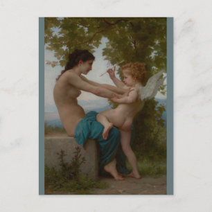 Bouguereau Young Girl Defending Against Eros Postcard