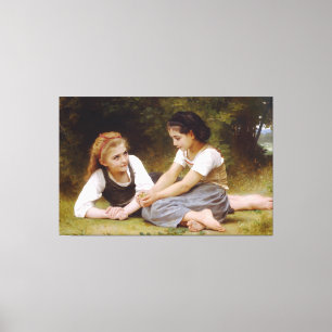 Bouguereau's 1882 The Nut Gatherers Les noisettes Canvas Print