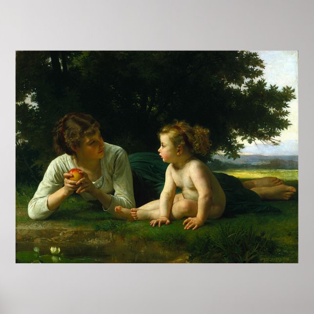 Bouguereau's Classic Painting: Temptation (1880) Poster (Front)
