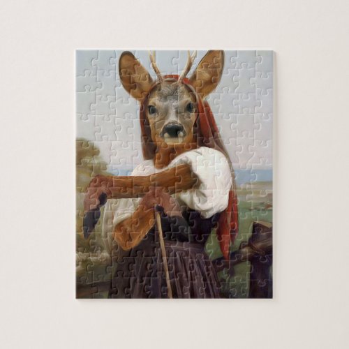 Bouguereaus Dearest Deer Shepherdess Jigsaw Puzzle