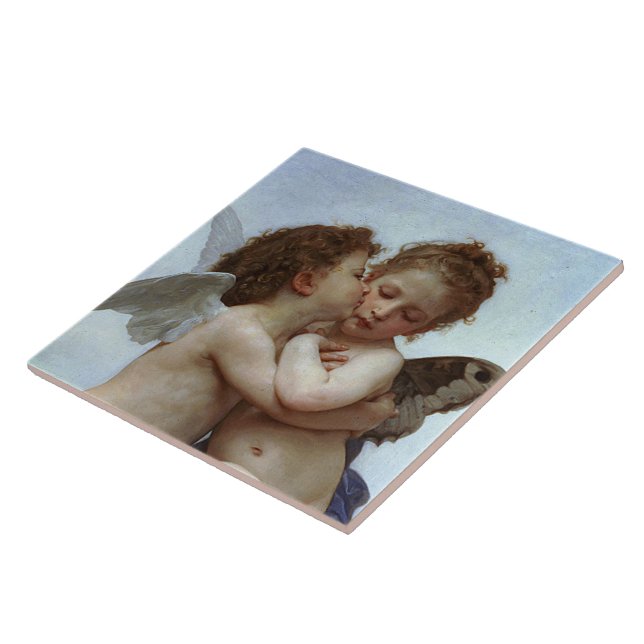 Bouguereau's L'Amour et Psyche, enfants (Cupid) Ceramic Tile (Side)