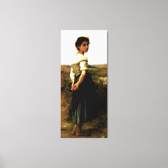 Bouguereau's The Young Shepherdess (1895) Canvas Print (Front)