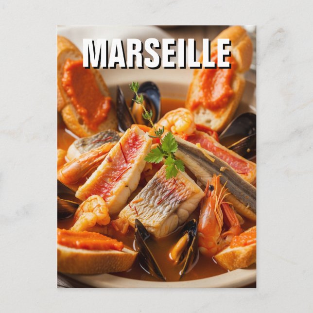 Bouillabaisse Marseille France Travel Postcard (Front)