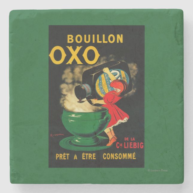 Bouillon OXO Vintage PoseterEurope Stone Coaster (Front)