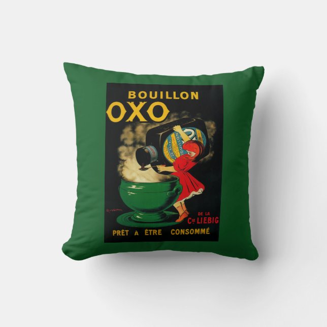 Bouillon OXO Vintage PoseterEurope Throw Pillow (Front)