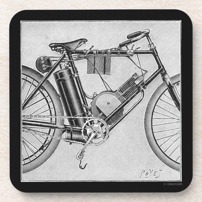 Bouilly Motorcycle, 1895 Drink Coaster (Front)