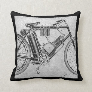 Bouilly Motorcycle, 1895 Throw Pillow