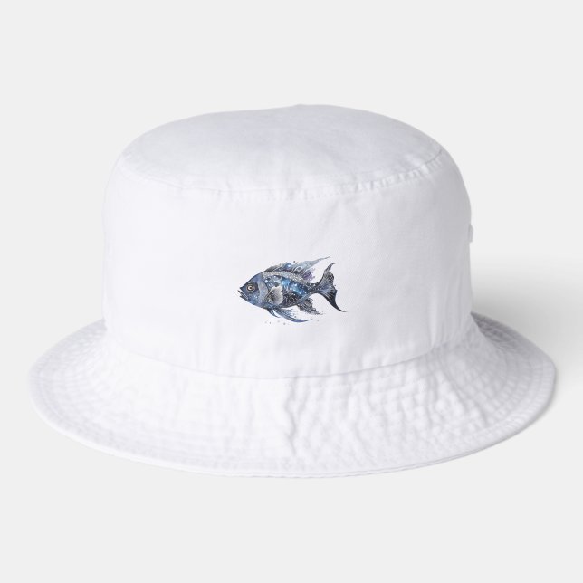 Boujee Black Fish Bucket Hat (Front)