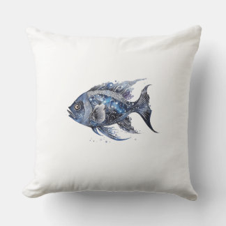 Boujee Black Fish Large Throw Pillow