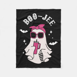 Boujee Boo-jee Cute Ghost Spooky Season Halloween Fleece Blanket