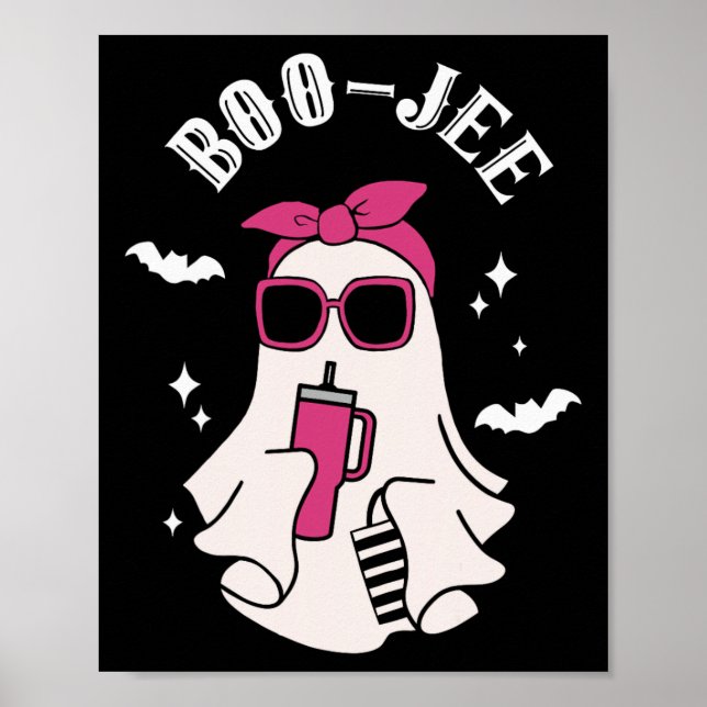 Boujee Boo-jee Cute Ghost Spooky Season Halloween  Poster (Front)