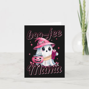 Boujee Boo Jee Spooky Ghost Pink Halloween Pumpkin Card