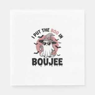 Boujee Ghost Halloween Vintage Engraving Design_1 Napkins
