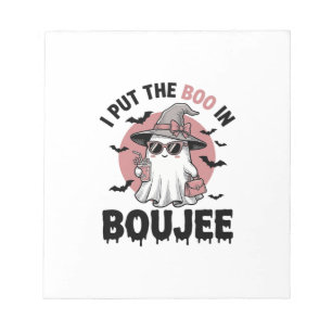 Boujee Ghost Halloween Vintage Engraving Design_1 Notepad