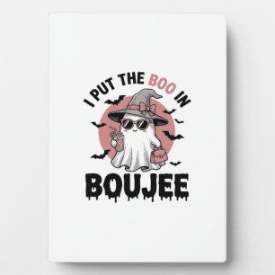 Boujee Ghost Halloween Vintage Engraving Design_1 Plaque