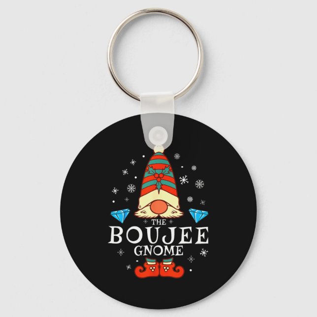 Boujee Gnome Xmas Family Matching Group Christmas  Keychain (Front)
