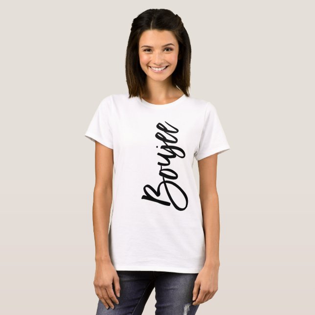 Boujee Popular Quote Black Artsy Typography Saying T-Shirt (Front Full)
