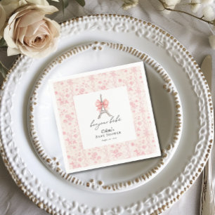 Boujour Bebe Paris French Toile Pink Baby Shower Napkins