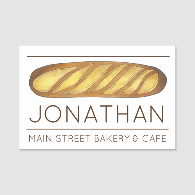 Boulangerie French Bread Loaf Bakery Pastry Chef Name Tag (Front)