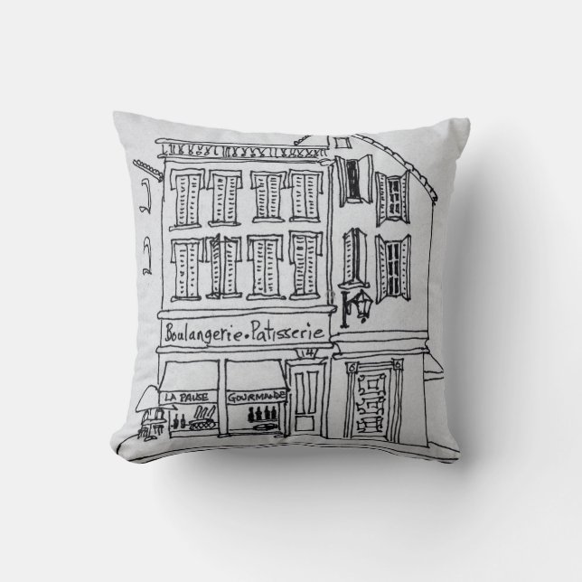 Boulangerie Patisserie, Avignon Throw Pillow (Front)