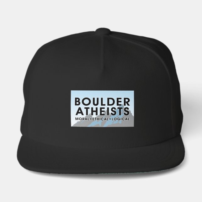 Boulder Atheists Logo Baseball Hall Snap Back Hat (Front)
