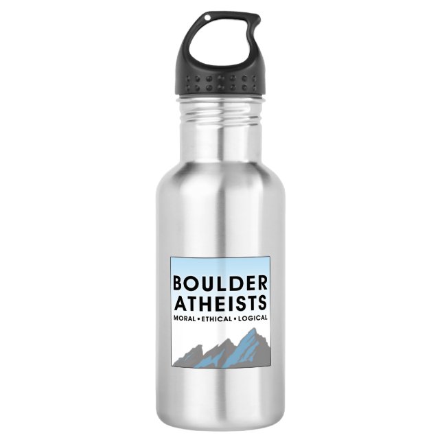 Boulder Atheists Logo Stainless Steel Water Bottle (Front)
